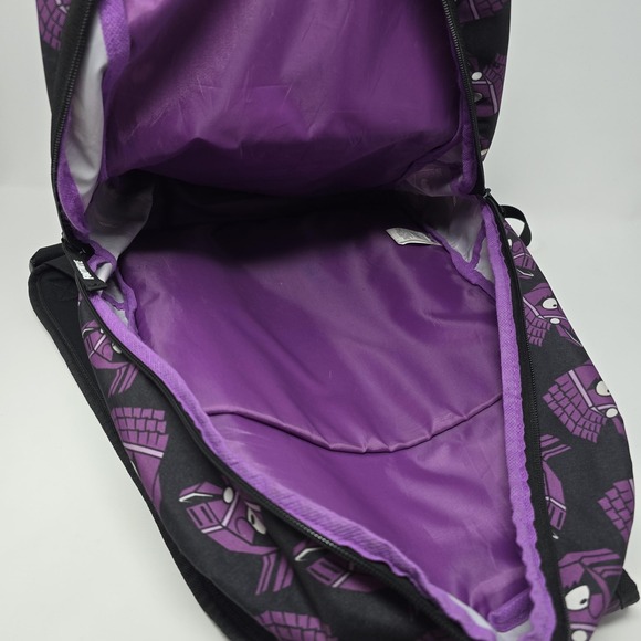 Fortnite Llama‎ Backpack Black Purple All Over Print School Bag Mesh Pockets - Picture 5 of 6